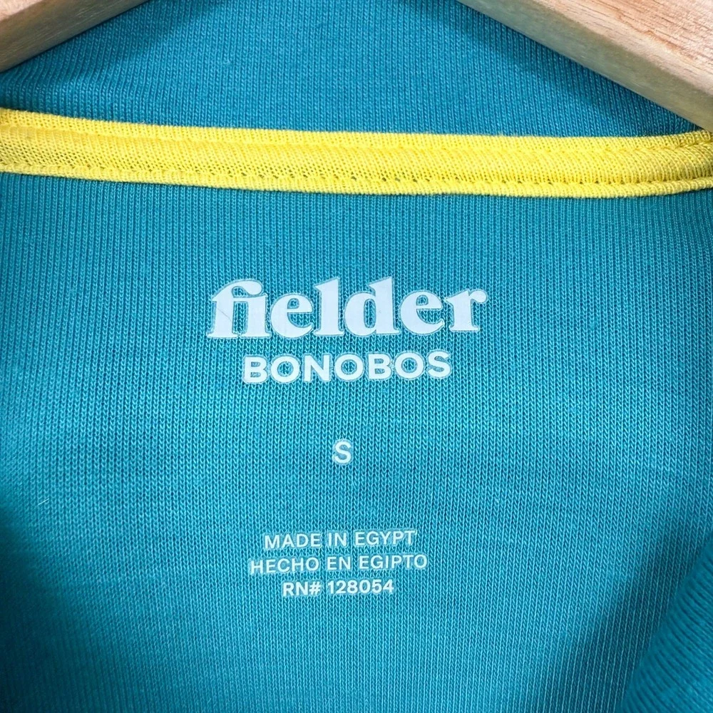 BONOBOS‎ Fielder Tech Fleece Hoodie Jacket Size S Teal Blue Knit Lightweight Zip